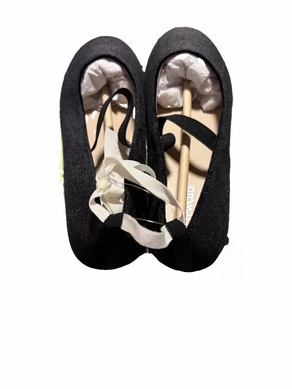 J.Crew Crewcuts Black Velvet Ballet Flats Kids 4, Girls K4 NWT